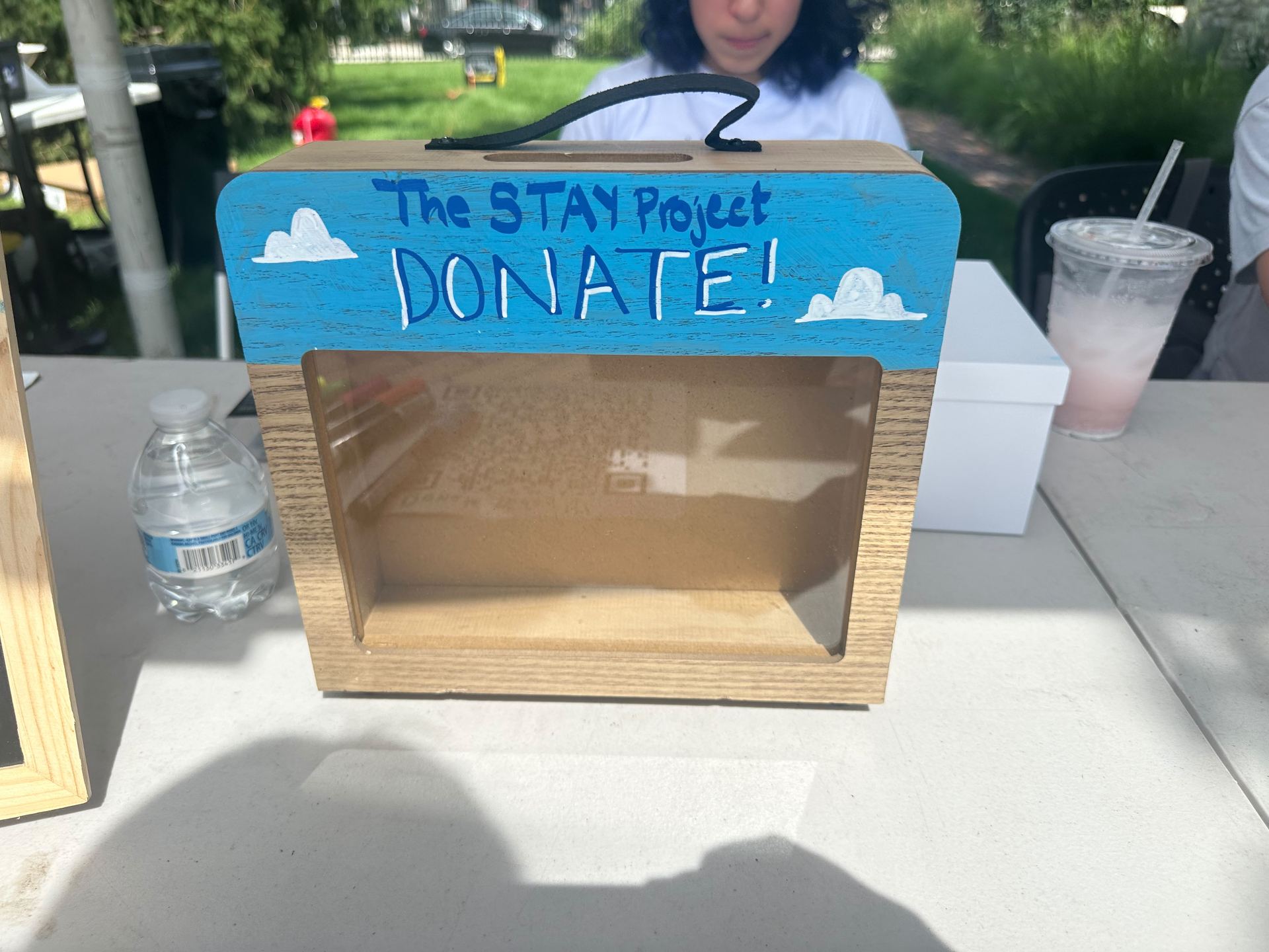 The STAY Project's hand-painted monetary donation box